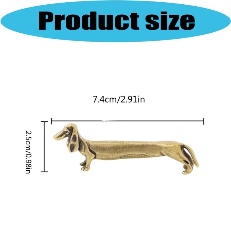 Corrosions Resistant Solid Brasses Dachshund Figurine Antique Finish Decoration Sculpture For Home Office Desktop Decors