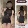 Sexy Perspective Splicing Mesh Hip Skirt Round Neck Slim Fit Pure Desire Dress Set Women's Erotic Underwear F163