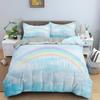 Rainbow Duvet Cover Set Colourful Cloud Rainbow Pattern 3D Polyester Comforter Cover King Full Size For Women Girl Bedding Set