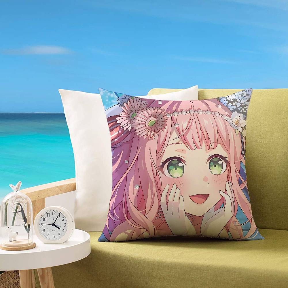 B-Bang Dream Ave Mujica Cartoon Pillow Case Cushion Cover Soft Cute Throw Pillow Case For Sofa Pillowcase Polyester With Zipper