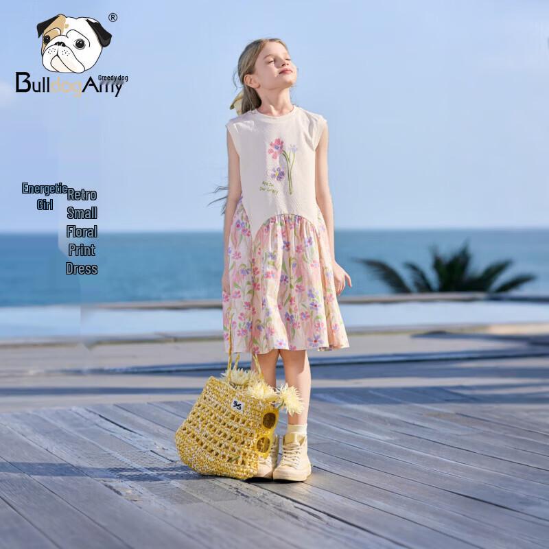 CHANZUIGOU Girls  Floral Sleeveless Dress 140 cm