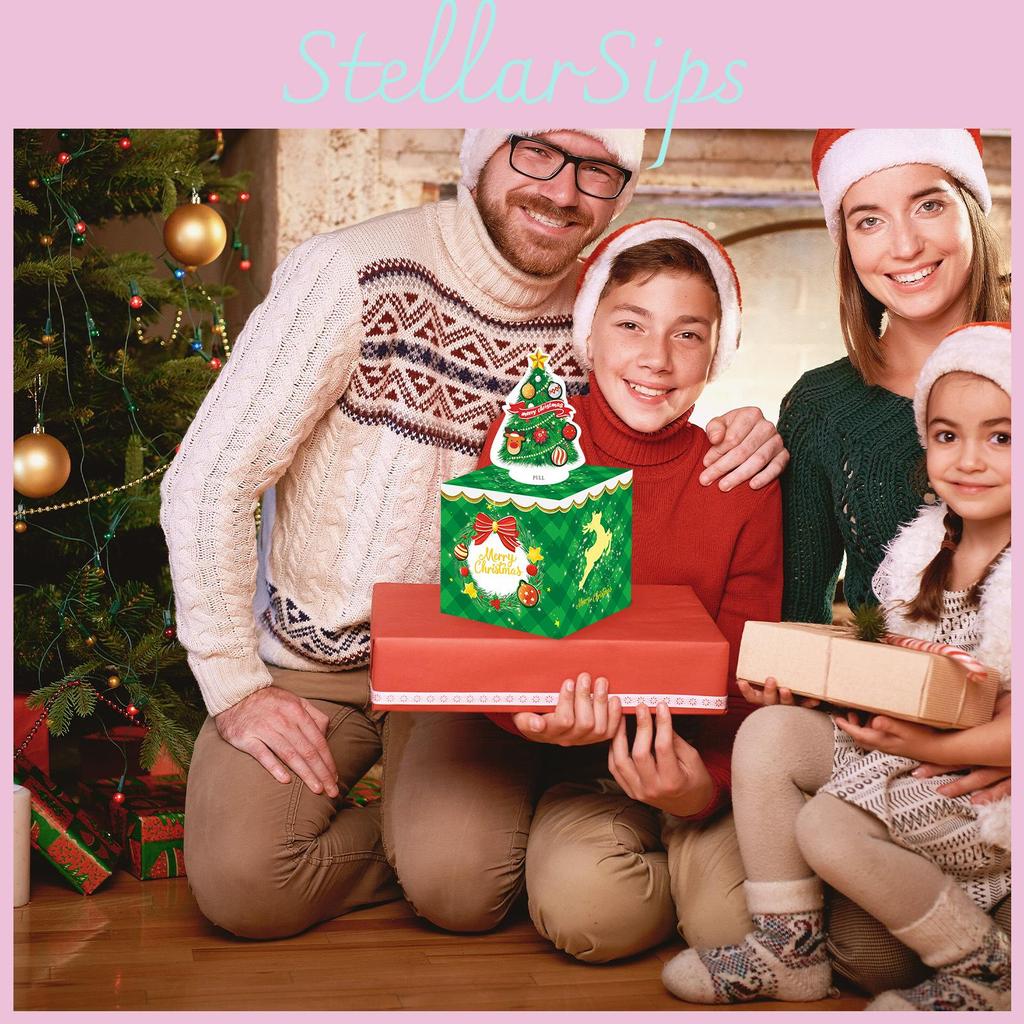 Tree Christmas Green Themed Pattern Gift Box Christmas And Party Decor Events