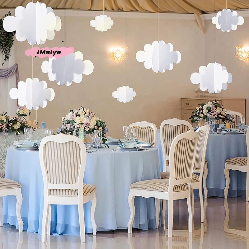 M-Artificial White Cotton Clouds for Wedding Background Decor Christmas Birthday Party DIY Hanging Home Living Room Decor