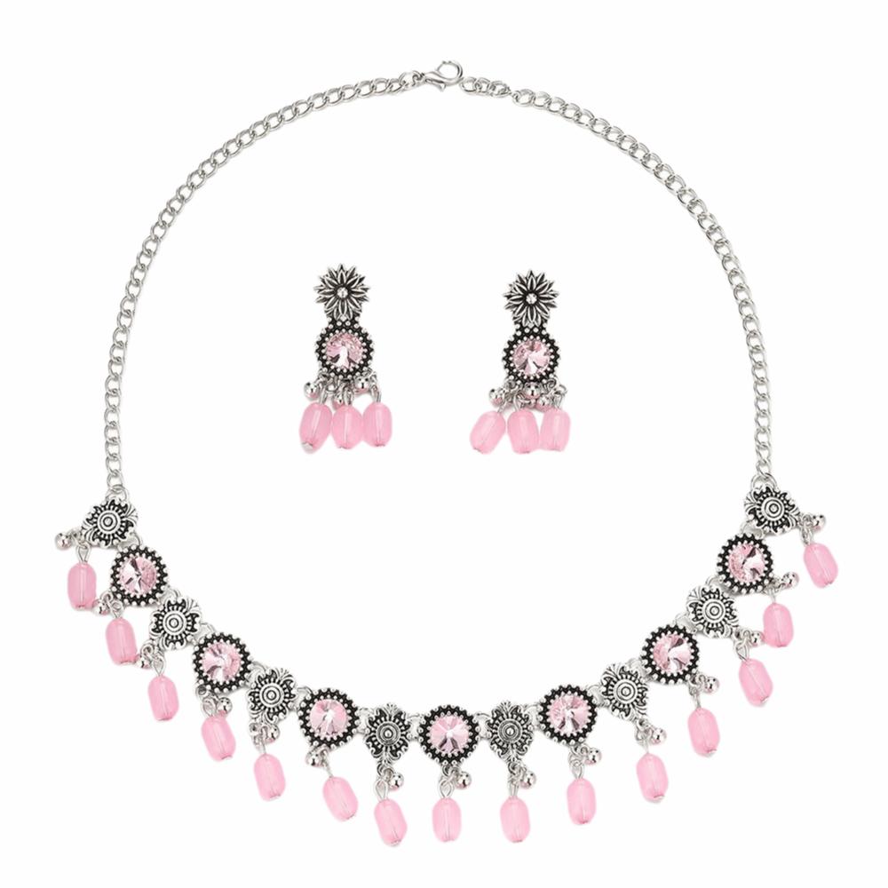 Baroque Women s Jewelry Set Earrings Bridal Jewelry Set  Girl Fashion Accessory розовый