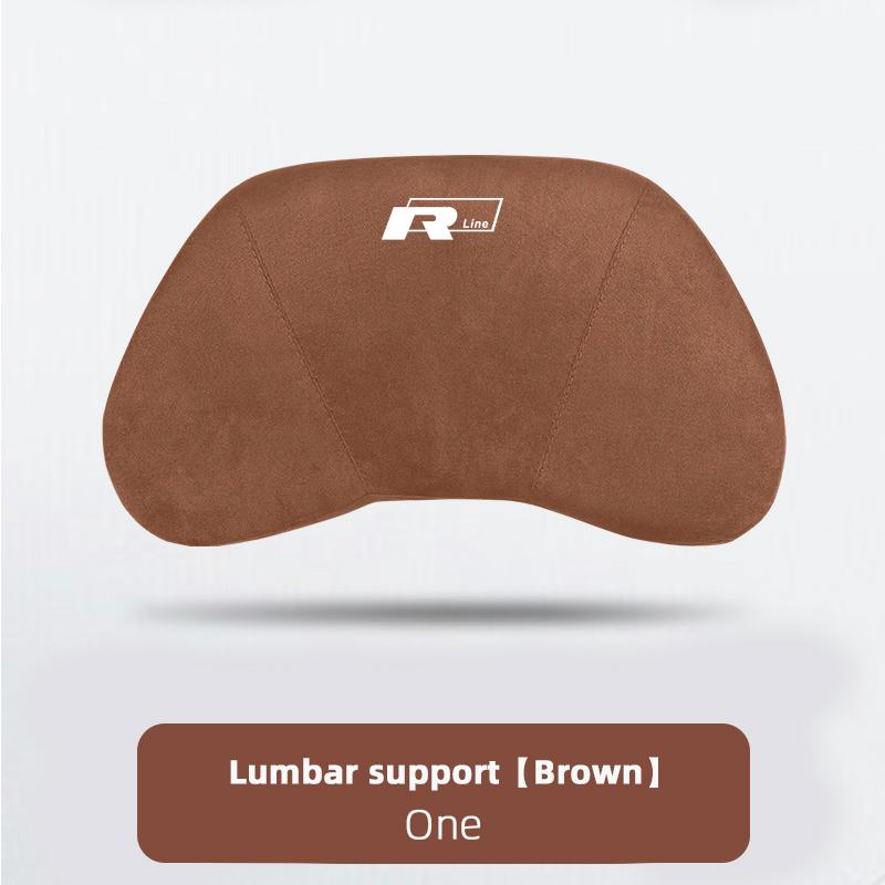 Suede Headrest Car Breathable Memory Foam Neck Pillow For VW Jetta Golf Passat Polo CC Tiguan Arteon Touareg Taigo Caddy Hub Cap EF1