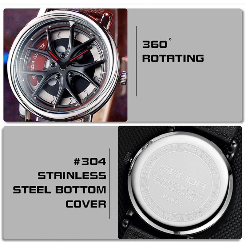 SANDA New Time To Work Fashion Personality Men's Watch Creative Student Sports Belt Watch