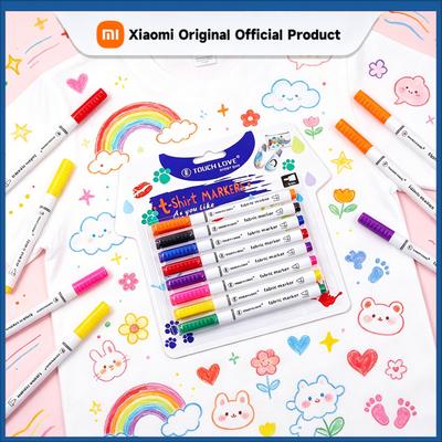 8 Colors Fabric Paint Marker Pen Set Clothes Textile DIY Crafts T-shirt Graffiti Pigment Painting Pen School&Office Stationery