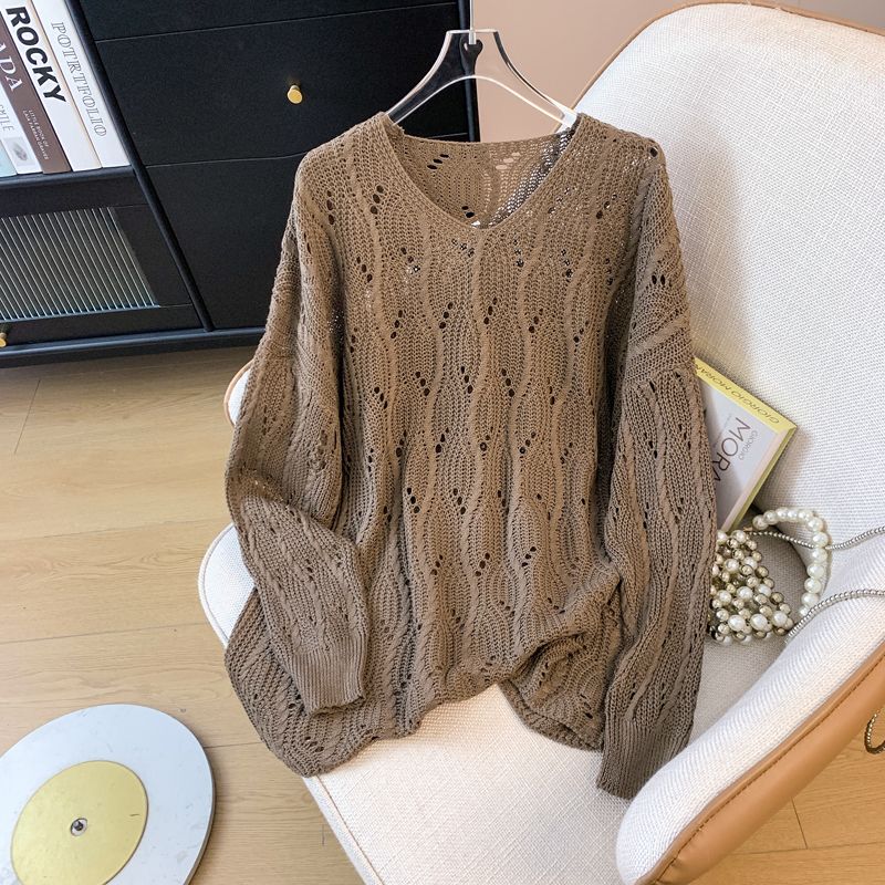 Sweter damski Pogrubiony Pulower Ciepły Dzianinowy Sznurowany Elastyczny Z Długim Rękawem Oversize Swetry