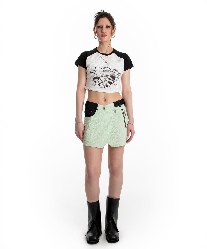 Kwajipyuliti Button Mini Wrap Skirt (Mixed Colors)