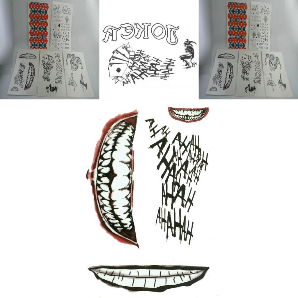 Suicide Squad Harley Quinn Tattoo Sticker Water Transfer Decal For Halloween Decor