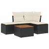 VidaXL Salon de Jardin avec Coussins 5 pcs, Canapés de Terrasse, Ensemble de Meubles de Patio, Mobilier d'Extérieur, Noir 3255916
