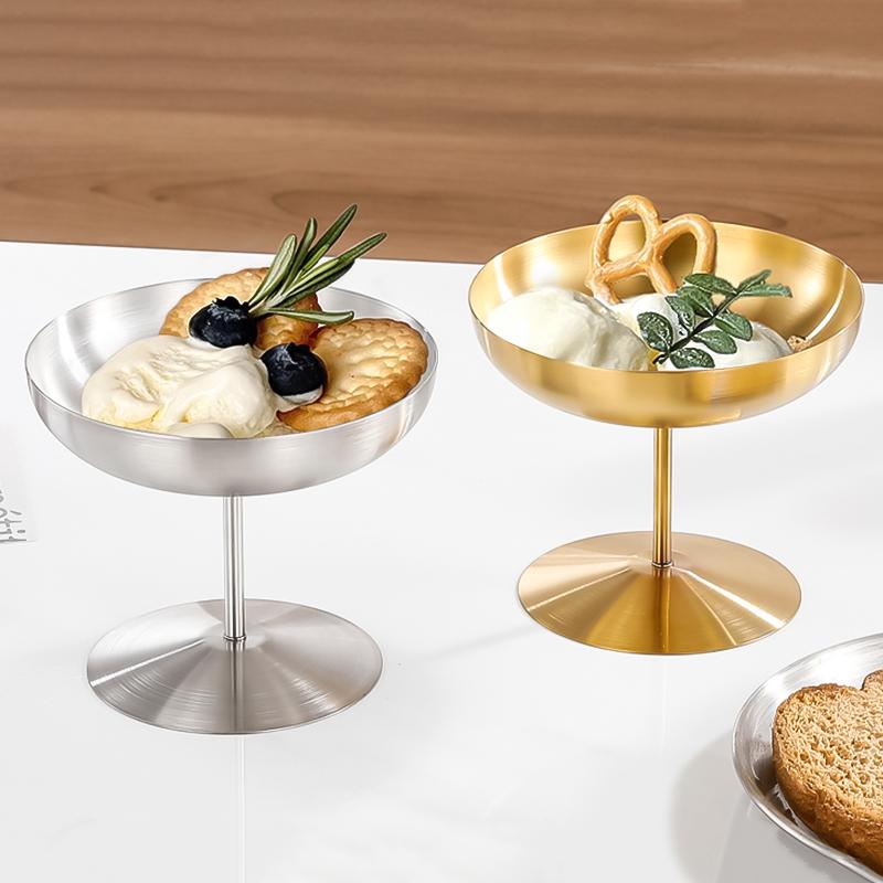 Cupă din oțel inoxidabil 304 Desert înghețată Bar cu picioare înalte Rechizite pentru restaurante de vin