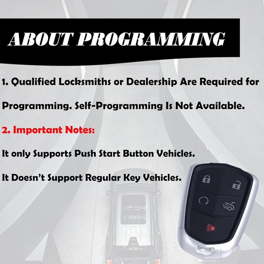 MechanMagic Key Fob Replacement Compatible for Cadillac ATS XTS 2015- CTS 2014- Proximity Smart Keyless Entry Remote Control Remote Start 13580811