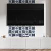 Vinyl Decorative Panel with Graphics for Kitchen or Bathroom 100x50 cm Floral Pattern on Tiles