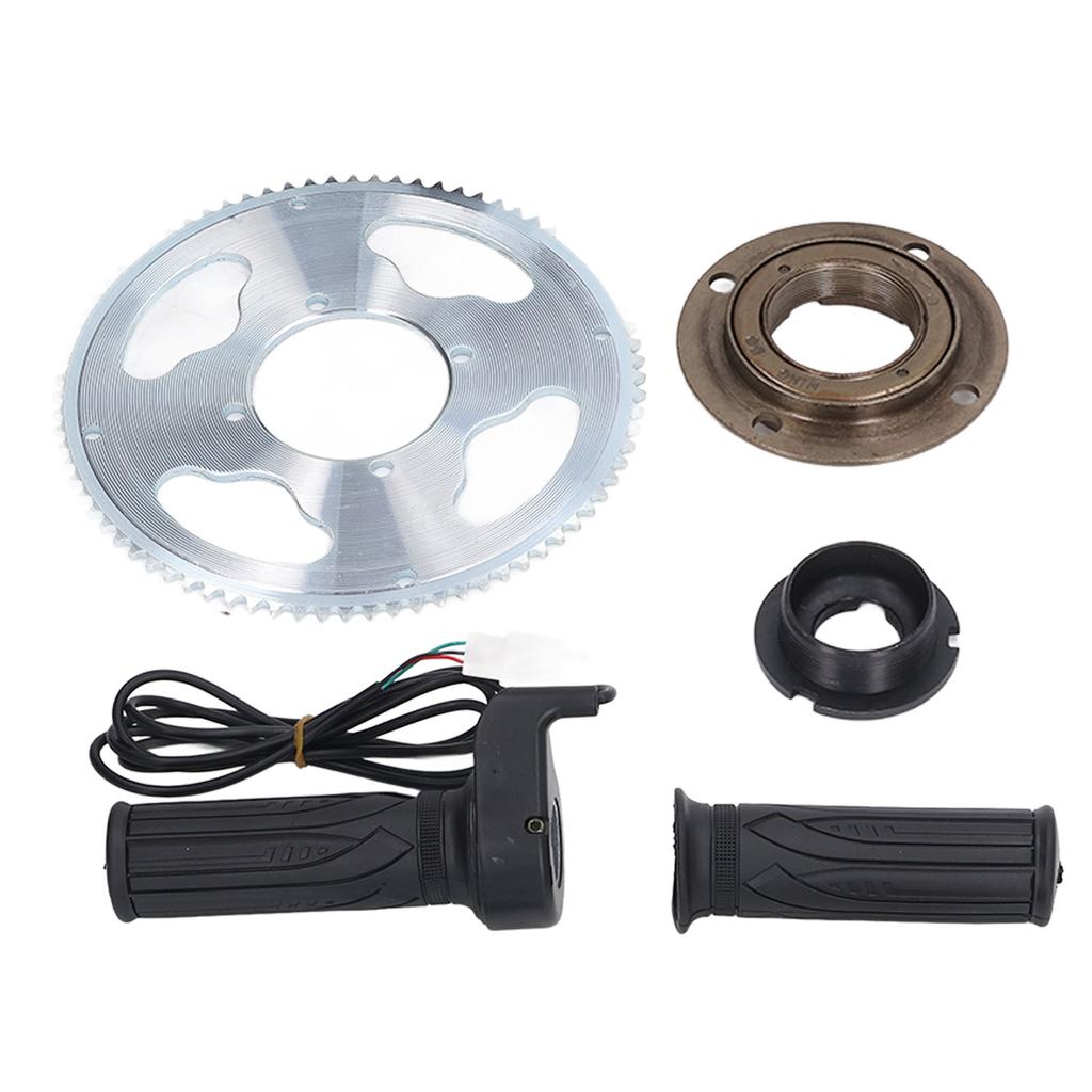 80T 25H 54mm Bike Sprocket Flywheel Adapter Connector Twist Throttle Grips for Road Bike Bicycle