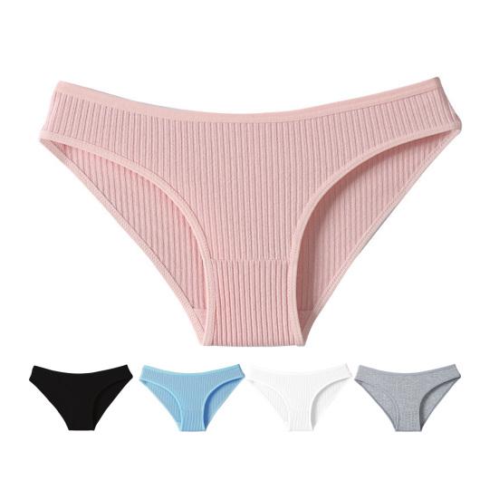 Cotton Thongs for Women Low Rise Sexy Ribbed No Show Ladies Panties Soft Breathable