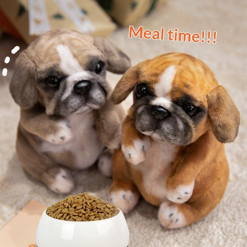 1Pcs Stuffed Doggy Cute Fluffy Plush Pet Room Decor Realistic Sitting Poodle Pug Puppy Plush Toys Children Birthday Gift