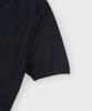 PANICALE Navy Herringbone Cotton Short Sleeve Polo Knit