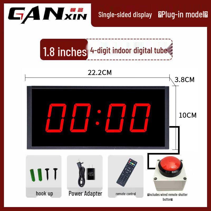 Ganxin LED Hand-Press Stopwatch Timer 1.8 inch 4-digit