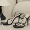 Summer Plus Size Women's Shoes Round Head Strappy Thin Heel Cross Strappy Sandals Women