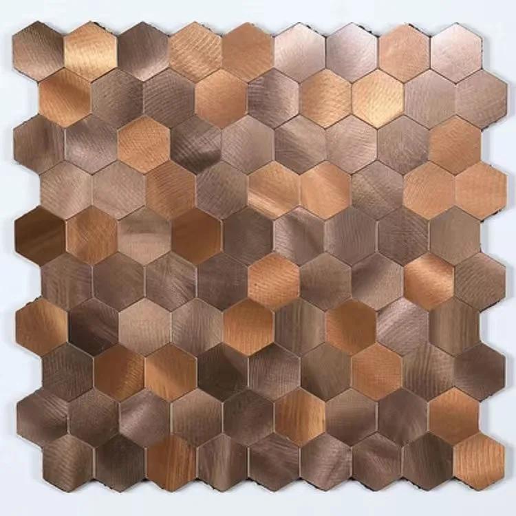 Mosaic Wall Tile Peel And Stick Self Adhesive Waterproof Aluminum Hexagon Kitchen Bath Tile Backsplash Fireproof Kitchenwall