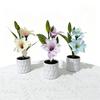 Simulated Artificial Flowers, Straight Tube Black Sand, Two Types of White Lilies, Indoor Artificial Green Plants, Small Pot Plant Decorative Pieces