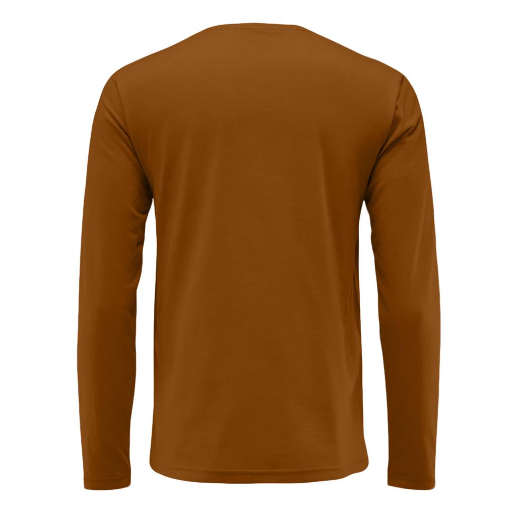 Camiseta Básica de Manga Larga con Cuello Redondo para Hombre Suave Cómoda Ligera Top Casual Adecuado para Usar en Capas y el Uso Diario