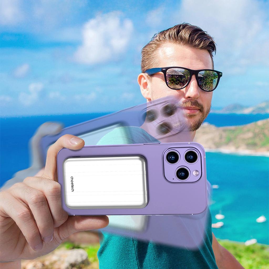 Choetech B655 Induction Mini Power Bank Magsafe Usb-A / Usb-C 5000Mah - Silver