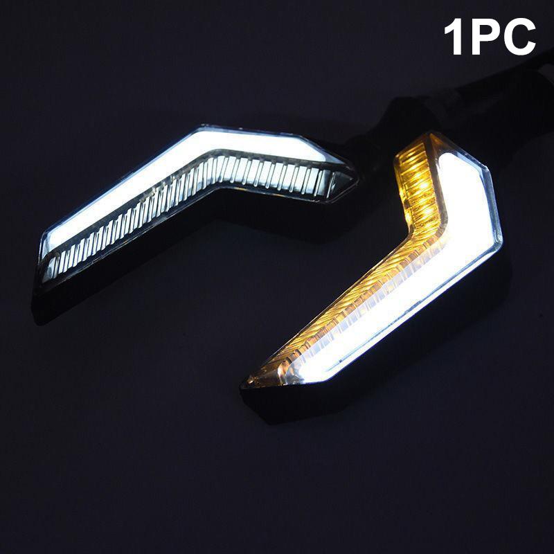 Motorcycle Modification Parts Dual-Color Flowing Angel Wing Turn Signals 12V Universal Dual-Color Flowing Led Turn Signals