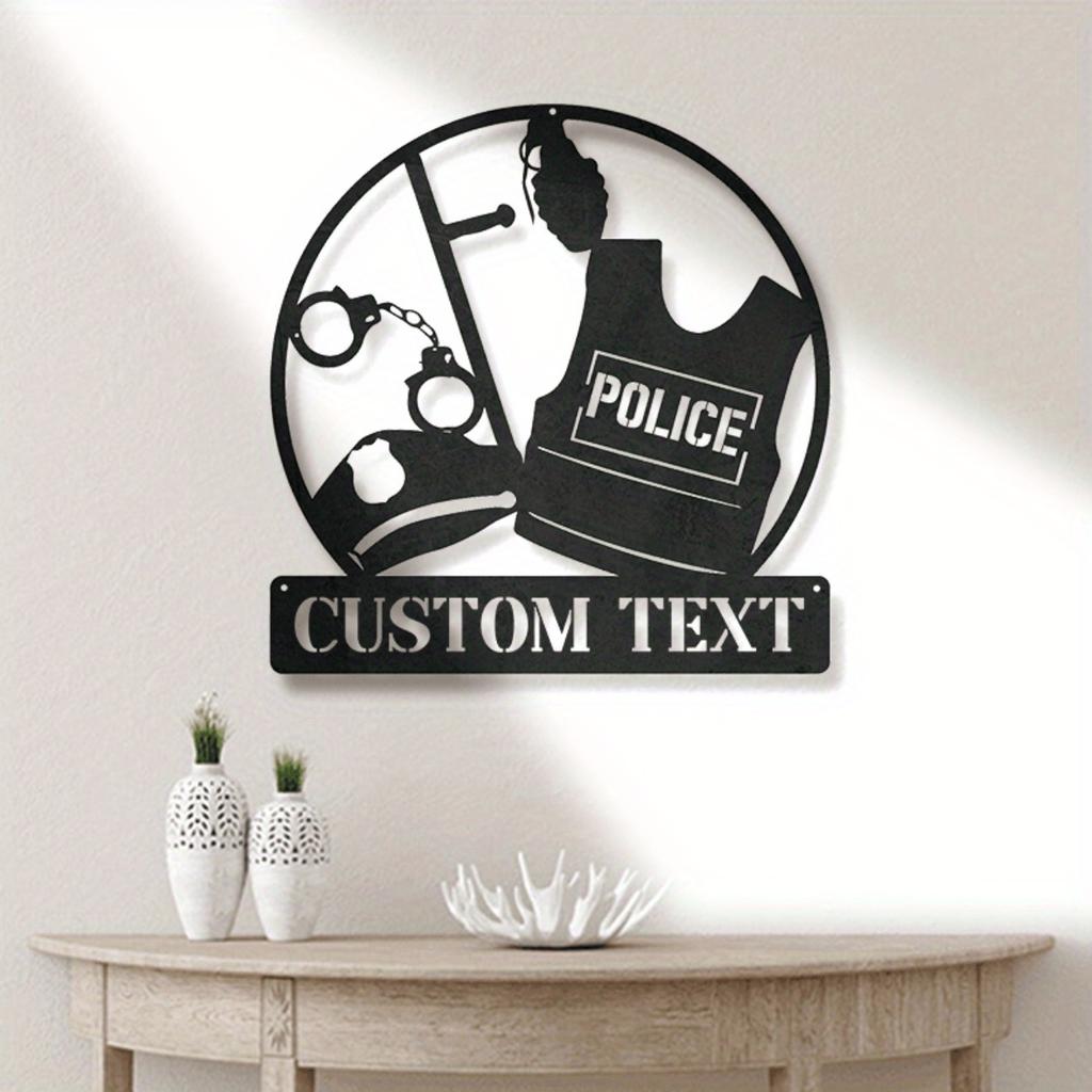 Custom Police Badge Metal Sign Personalized Home Decor Officer Gift Wall Art