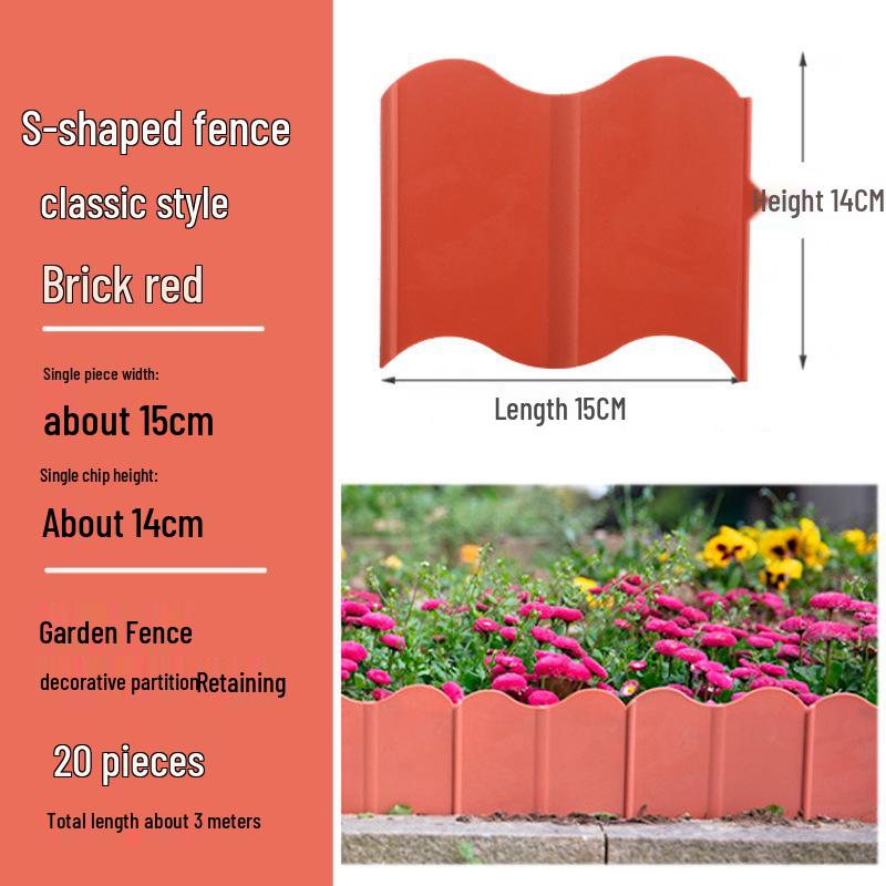 

Outdoor Garden Vegetable Enclosure: Plastic Edging for Flower Beds, Courtyard Borders, and Small Picket Fence Isolation.