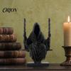 3D Printed Reaper Ornament Sitting Statue, Faceless Man In Black Robe On Dark Fantasy Swing Figurine, Gothic Cloak Sculpture Ornament, Style Figurine