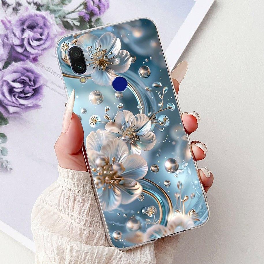 For Xiaomi Redmi 7A Case Popular Flower Marble Soft Slim Funda Protective Cover For Xiaomi Redmi Note 7 Pro Note7 Redmi 7 Bumper