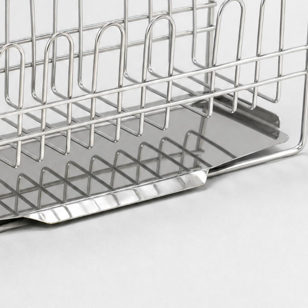 Sponge and Cloth Drainer Rack Polished Finish Holder with Divider
