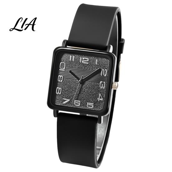 Women Casual Watch Square Dial Quartz for Women, Lady Wrist with Silicone Strap, Accurate Lightweight Wristwatch, Fashion Accessory