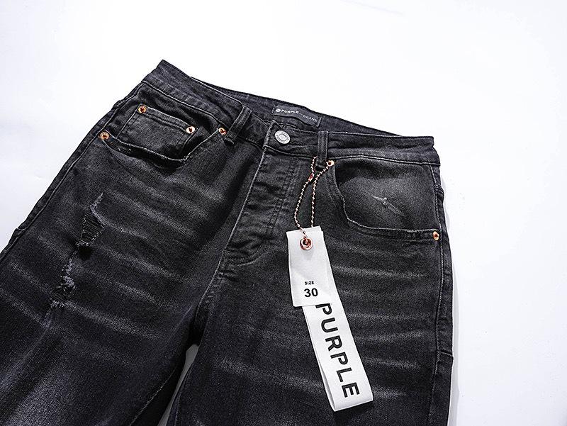 European and American Purple Slim Men's Trendy Light Luxury Elastic Jeans