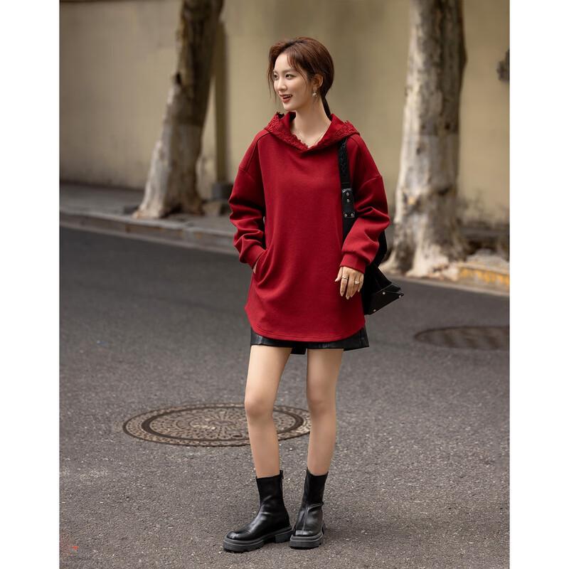 Demana Women's Warm Lace Patchwork Hooded Sweatshirt