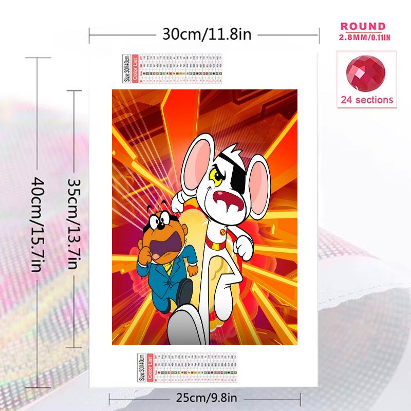 Danger Mouse 100% Round Full Drill 5D DIY Diamond Painting Embroidery Cross Stitch Rhinestone Décor