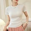 Summer 2024 New Women Slimming High-end T-shirt Tight-fitting Versatile Short-sleeved Top Bottoming Shirt