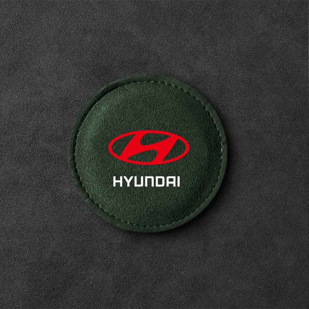 2pcs Car Badge Coasters Suede Water Cup Bottle Holder Anti-slip Mats Accessories For Hyundai Tucson Solaris GDI I20 I30 IX20 i10 B32