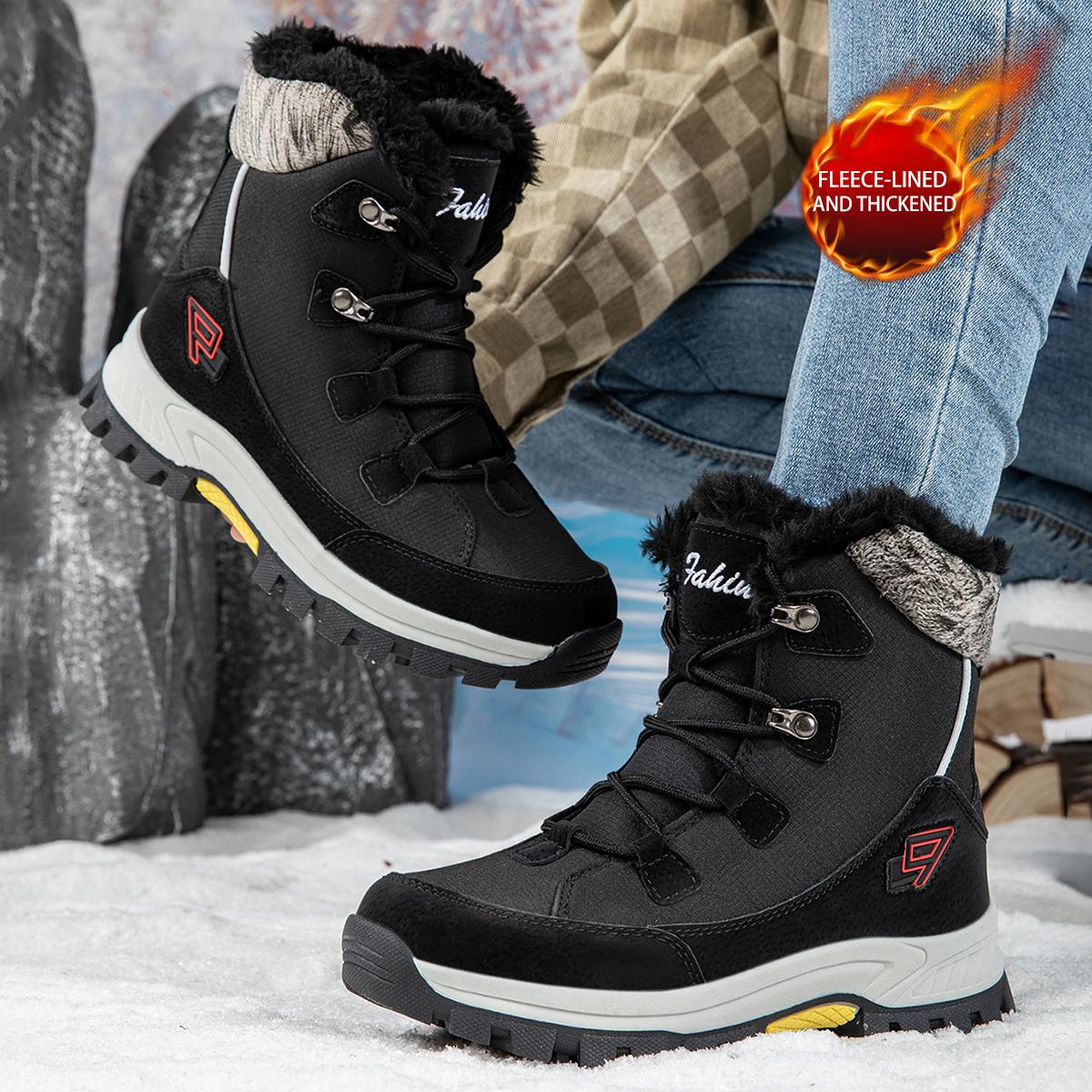 

TUINANLE Winter Thick Women s Snow Boots Warm Plush Ankle Boots Non Slip Platform Snow Shoes Casual Female White Shoes 46 чорний