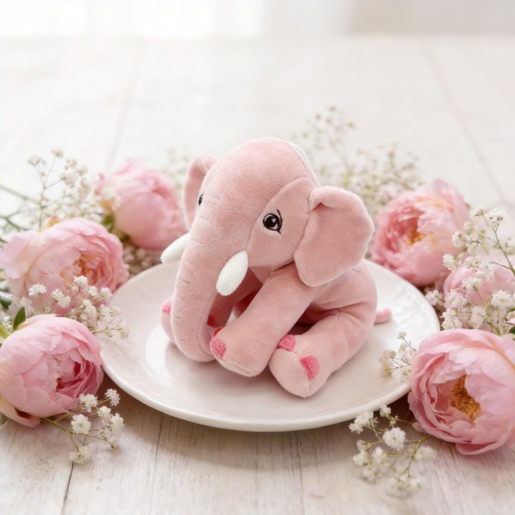 Plüschelefant Spielzeugpuppe Für Kinder Weiches Kuscheltier Geschenk Mit PP-Baumwollfüllung