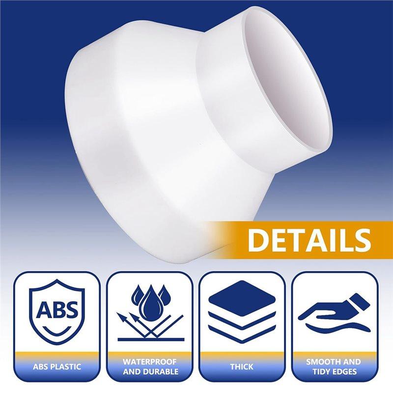 A34R Air Duct Reducer Adapter 6 To 4 Inch(2 Set), Duct Reducer Increaser With Hose Clamp HAVC Pipe Connector