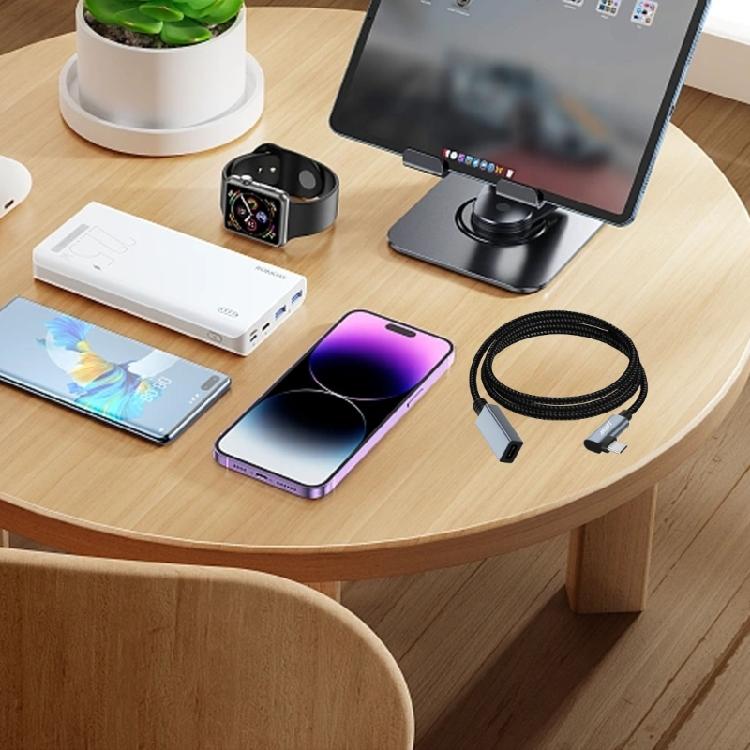 Right Angle USB C Extension Cable 90° 480Mbps USB C 2.0 Male to Female Cord