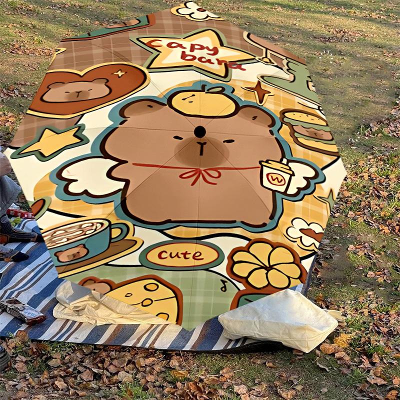 1PC Capybara Cute Umbrella-8-Rib Reinforced, Automatic Open, Lightweight & Durable, Cute Fashion Accessory for Outdoor-A1241