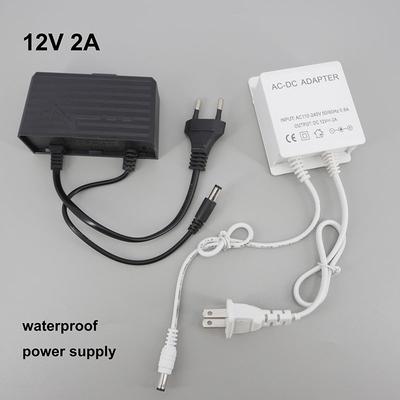 Mini DC 12V 2A Napájení 2000ma venkovní Vodotěsný US EU 24w adaptér Pro LED páskové CCTV kamery AHD NVR AC 240V 5,5*2,1mm