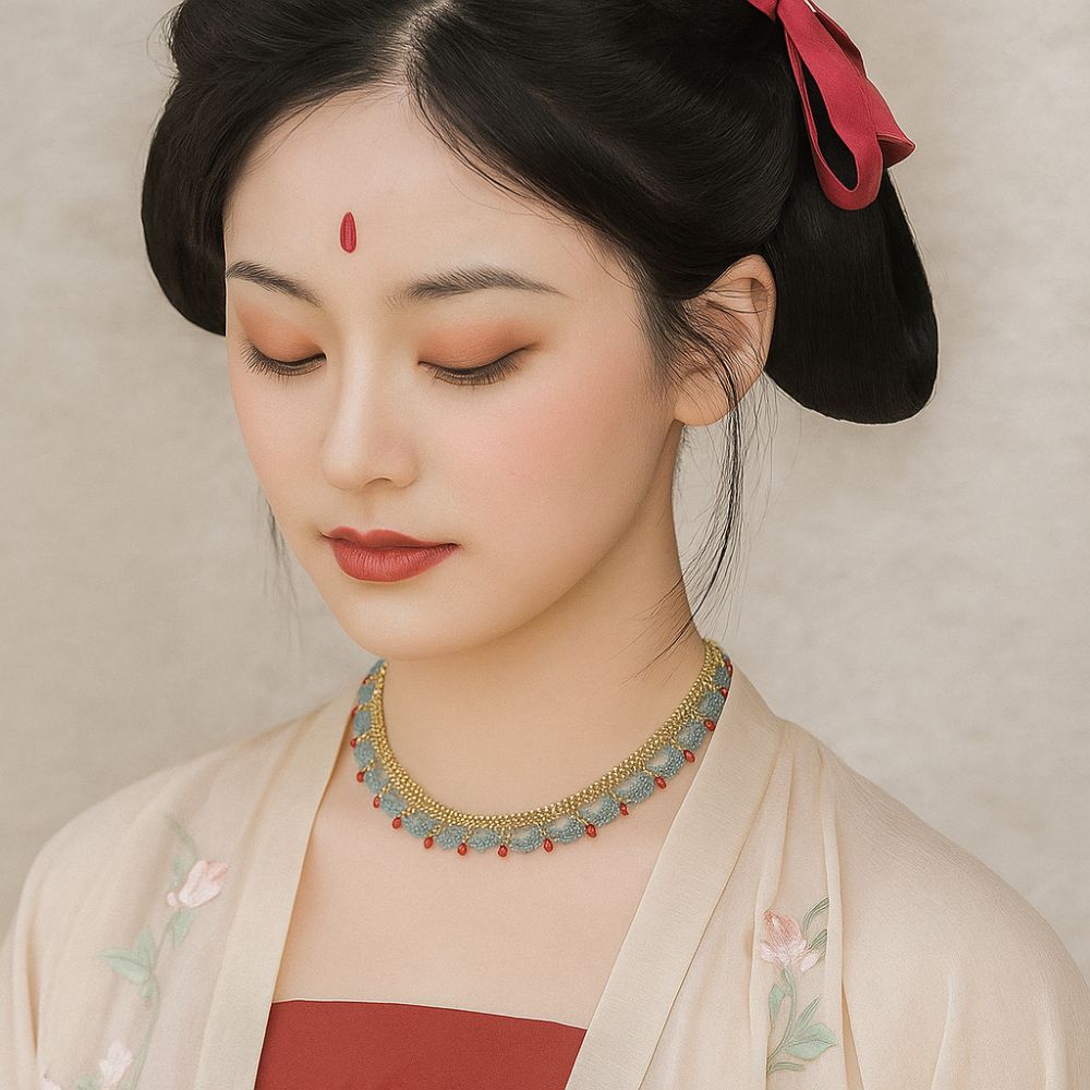 Hanfu Accessories Beads Necklace Ethnic Style Multi-layer Lace Necklace Chinese Style Choker  Girls