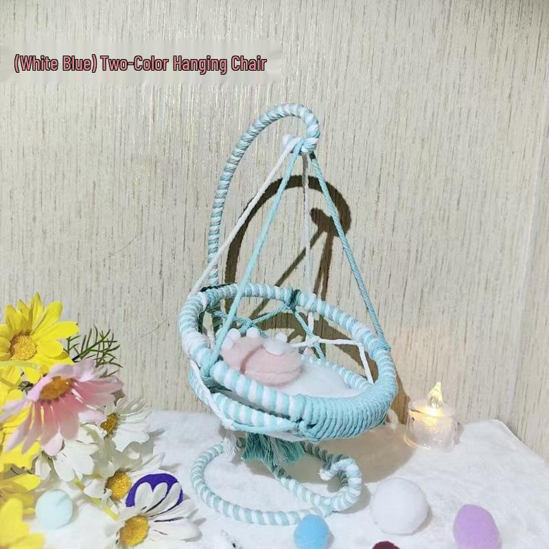 Hand-Woven Cotton Doll Hanging Chair Basket Swing Hammock – Free Home Shipping
