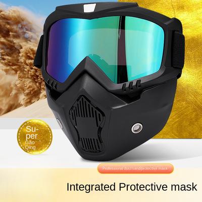 Motorradbrille Retro Gesichtsmaske Anti-Fog Offroad-Helmbrille Winddichtes Reiten im Freien