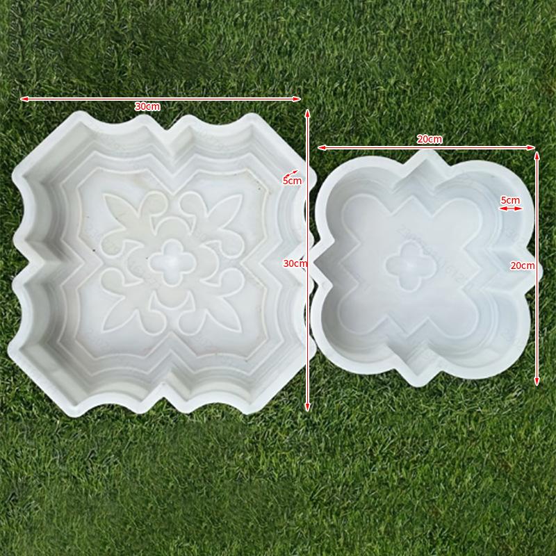 

2 Pcs Retro Garden Cement Mold DIY Courtyard Lawn Park Walkway Stepping Stones Cement Paving Moulds